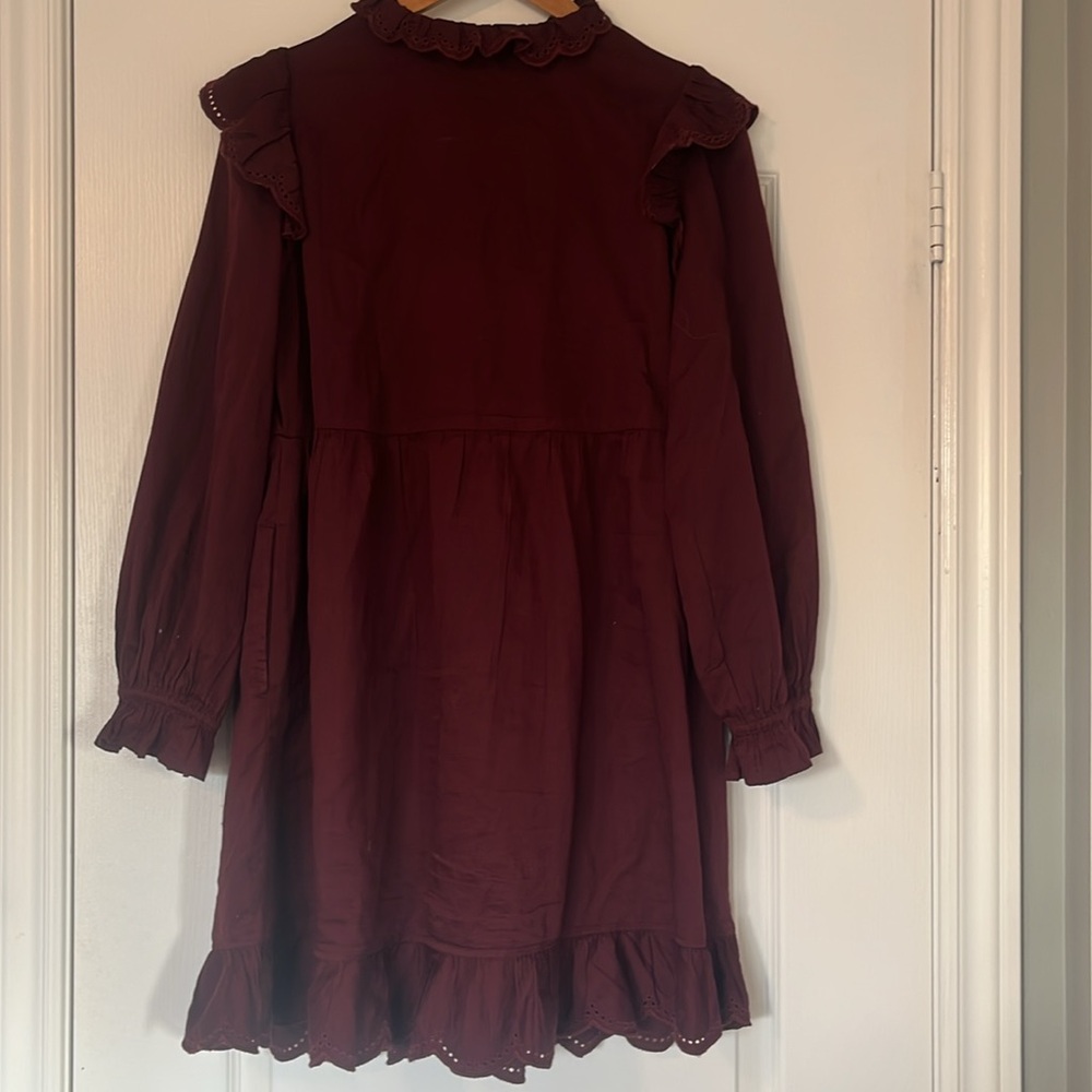 GAP Maroon Eyelet Ruffle Dress - Picture 6 of 7